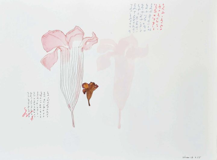 Collagen mit dem Titel "Falling Leaves 061…" von Hiran Mitra, Original-Kunstwerk