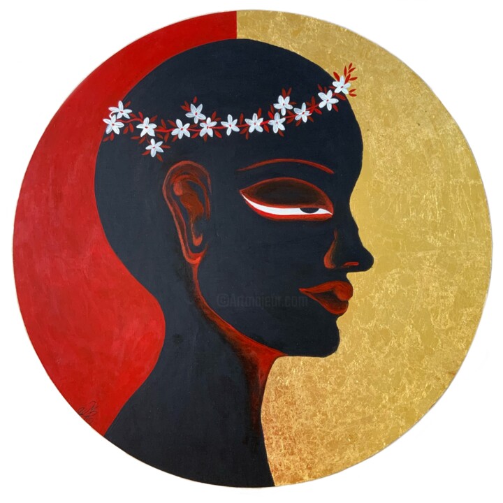 Картина под названием "ADORATION OF A MOTH…" - Hiranya R, Подлинное произведение искусства, Акрил Установлен на Деревянная п…