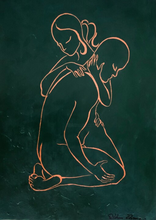 "Tropical Lovers" başlıklı Resim Hiranya R tarafından, Orijinal sanat, Akrilik