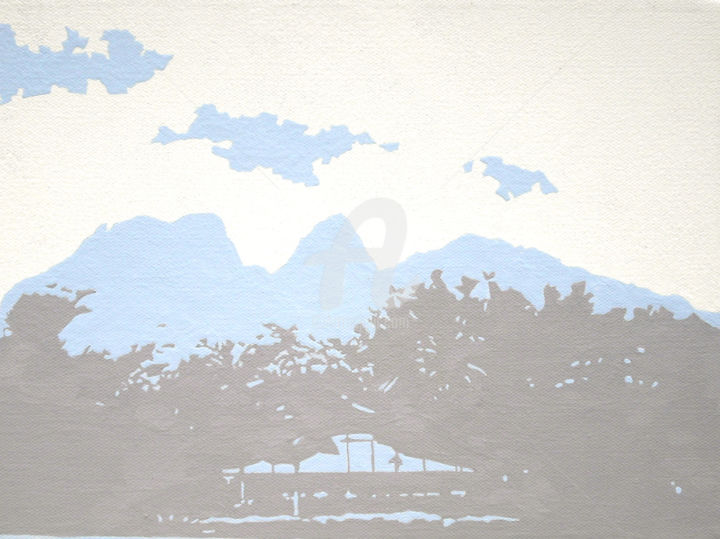 Schilderij getiteld "kalalea - blue" door Hiromi Ozaki, Origineel Kunstwerk, Olie