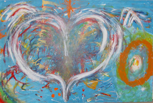 Painting titled ""coeur d'ange..."" by Sébastien Richardet, Original Artwork