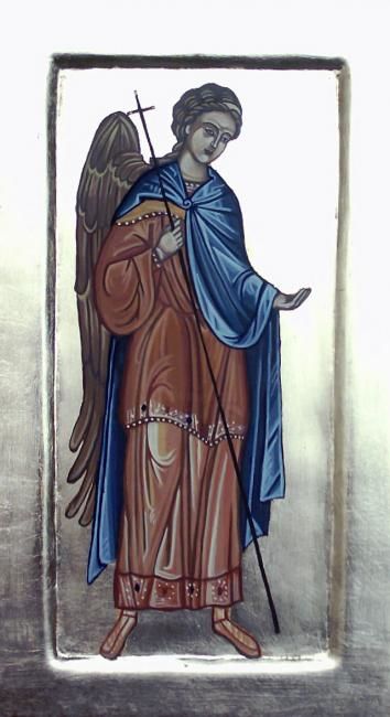 Painting titled "Saint Mihail" by Iuliana Perebiceanu, Original Artwork