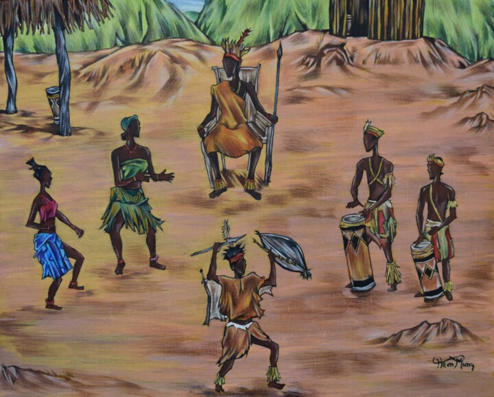 Painting titled "chiefs kingdom" by Hiten Mistry, Original Artwork, Acrylic