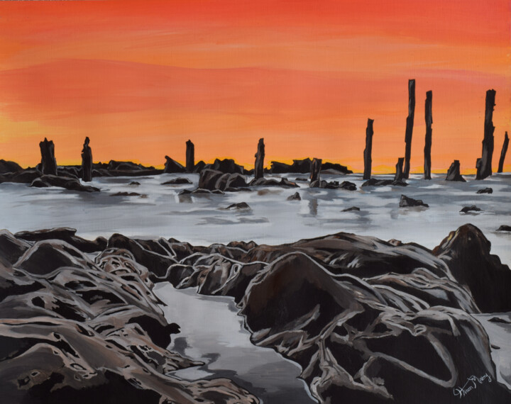 Painting titled "Aldinga beach" by Hiten Mistry, Original Artwork, Acrylic