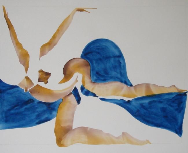 Peinture intitulée "Le Drap" par Hiya, Œuvre d'art originale