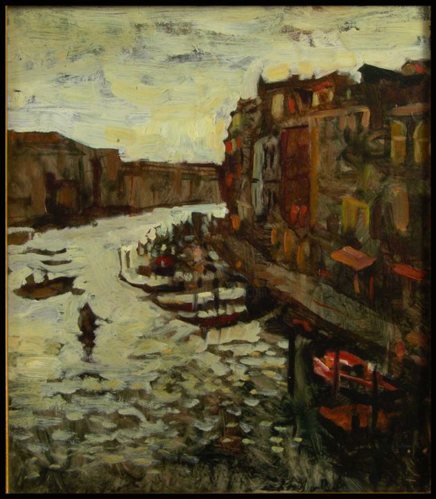 Painting titled "canal-grande.jpg" by Astrit Hizmaj, Original Artwork