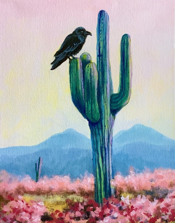 Painting titled "My Raven Soul 5: So…" by Hilary J England, Original Artwork, Oil