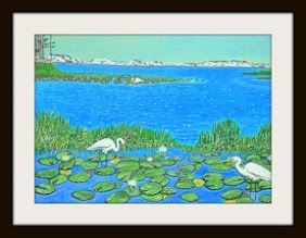 Painting titled "Florida Marshes" by Jose', Original Artwork, Oil