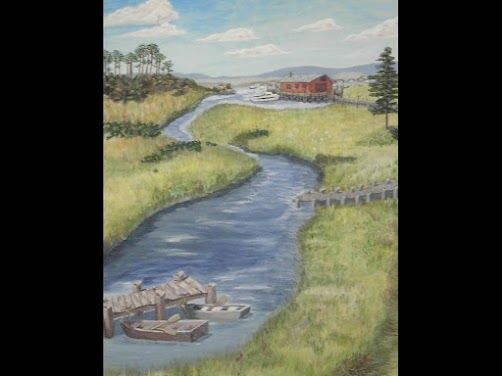 Pintura intitulada "Delaware Marshes" por Jose', Obras de arte originais, Óleo