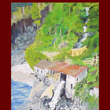 Painting titled "Sawmill in Portugal" by Jose', Original Artwork, Oil