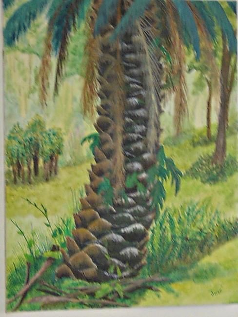 Painting titled "Palm Fronds" by Jose', Original Artwork, Oil