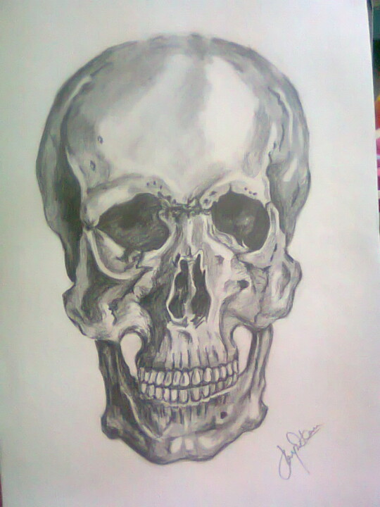 Peinture intitulée "skull.jpg" par Hkaur, Œuvre d'art originale