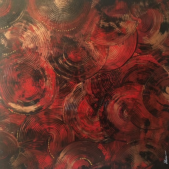 Painting titled "Vertigo" by Hkine, Original Artwork, Acrylic