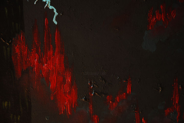 Peinture intitulée "tableau-tour-sombre…" par Hvedrung Laymore, Œuvre d'art originale