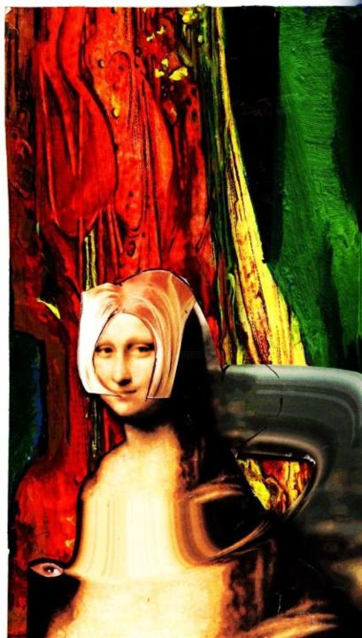 Painting titled "SWEET MONA LISA © H…" by Henri Louette Homepage, Original Artwork