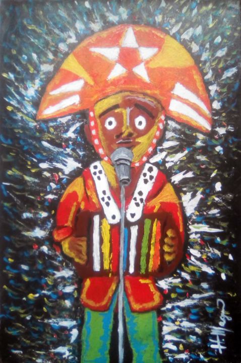 Peinture intitulée "Boneco de Barro" par Magno, Œuvre d'art originale, Acrylique