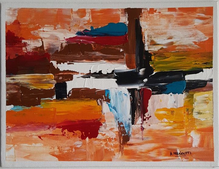 Painting titled "Abstracto 2 (dos) -…" by Humberto Mansutti, Original Artwork, Acrylic