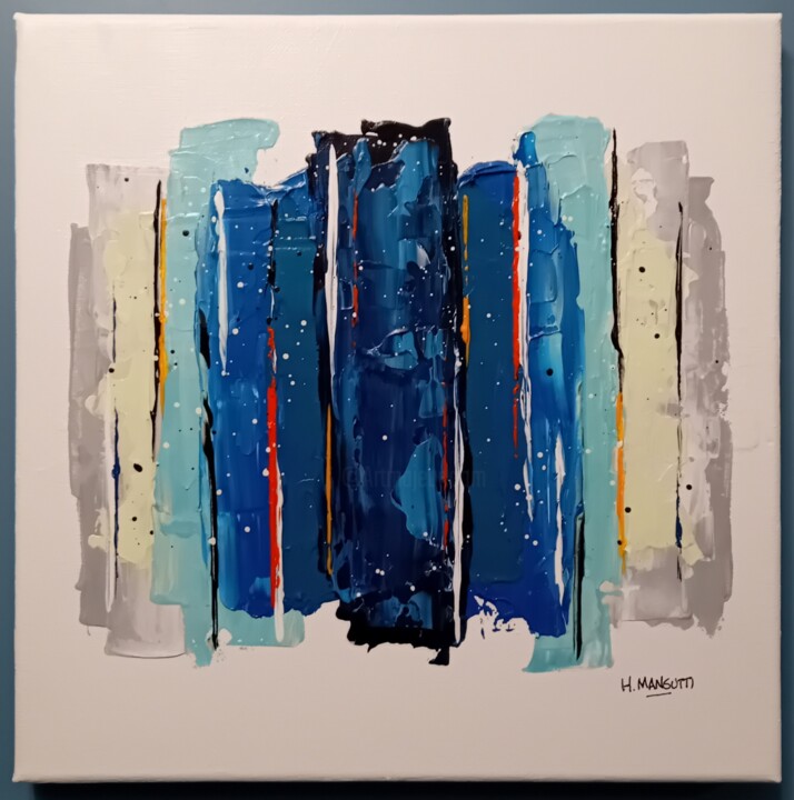 Painting titled "AbstractoCDR04" by Humberto Mansutti, Original Artwork, Acrylic Mounted on Wood Stretcher frame