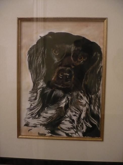 Peinture intitulée "CHIEN DE CHASSE" par Hélène Martelet, Œuvre d'art originale, Huile