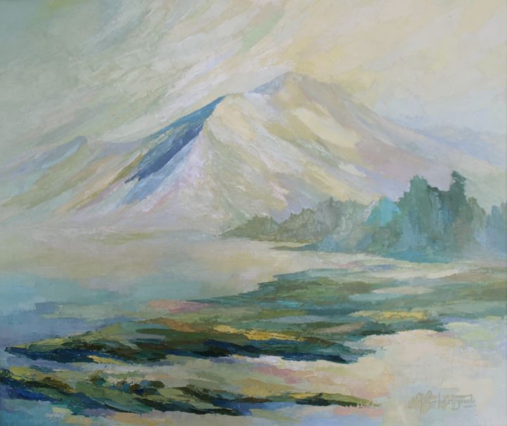 Картина под названием "гора Абул" - Hamul Gregory, Подлинное произведение искусства, Масло