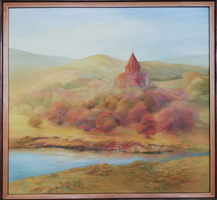 Картина под названием "Монастырский компле…" - Hamul Gregory, Подлинное произведение искусства, Масло