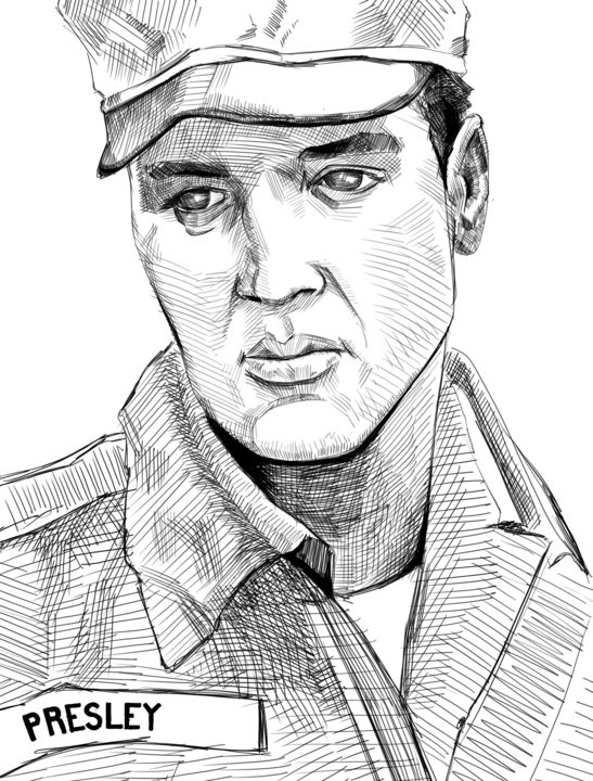 Drawing titled "Elvis Army" by Hnns, Original Artwork, Digital Photography