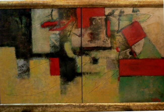 Peinture intitulée "Abstract Painting" par Hoa Vu, Œuvre d'art originale, Huile