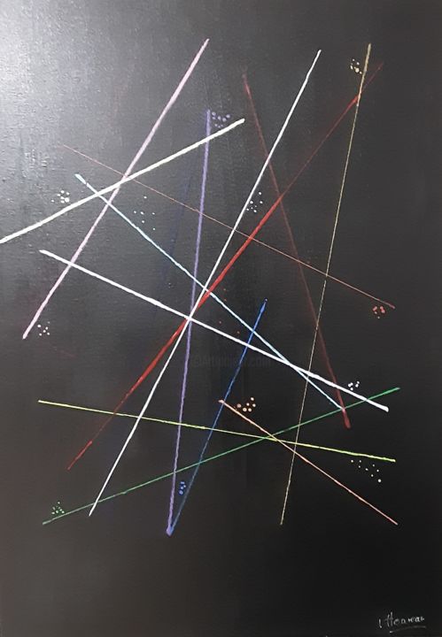 Peinture intitulée "Équations" par Véronique Hoareau, Œuvre d'art originale, Acrylique