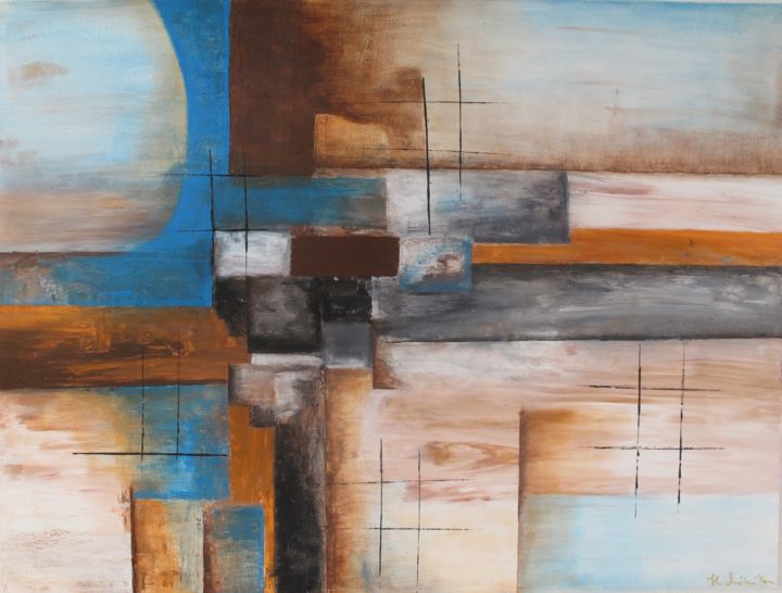 Peinture intitulée "Abstract Wall" par Mónika Hóbor, Œuvre d'art originale, Acrylique