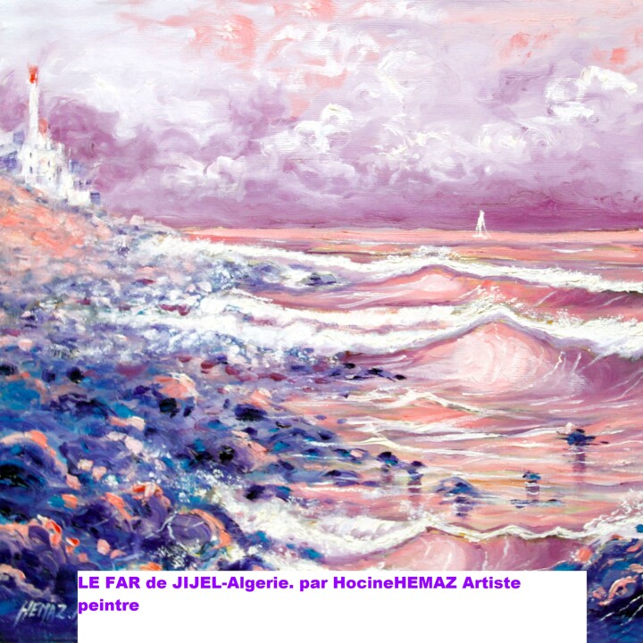 Pintura titulada "SUN SET -EAST ALGER…" por Hocine Hemaz, Obra de arte original