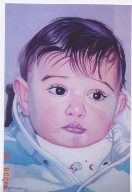 Peinture intitulée "portrait de messaha…" par Lamou, Œuvre d'art originale,
