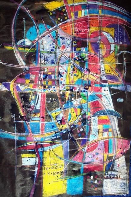 Painting titled "Variation 2 pour un…" by Hocine Ali Benali, Original Artwork