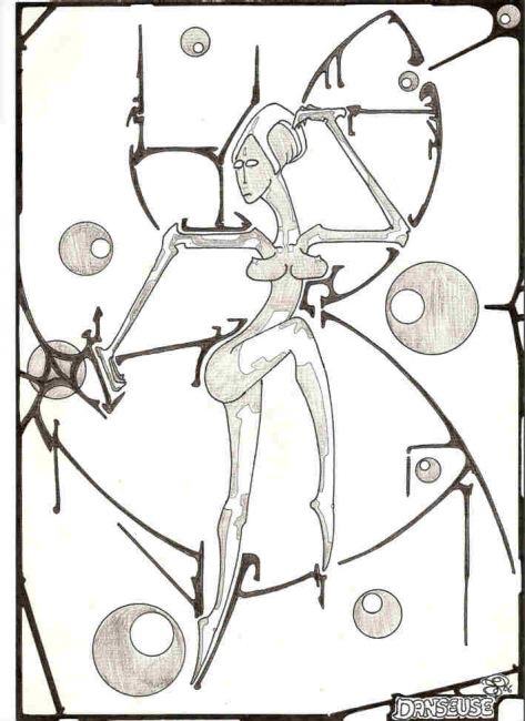 Drawing titled "danseuse" by Hoedic, Original Artwork