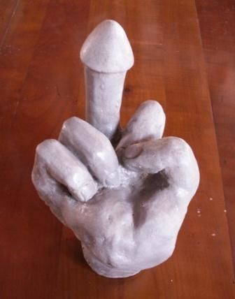 Sculpture intitulée "fuck you" par Hoedic, Œuvre d'art originale