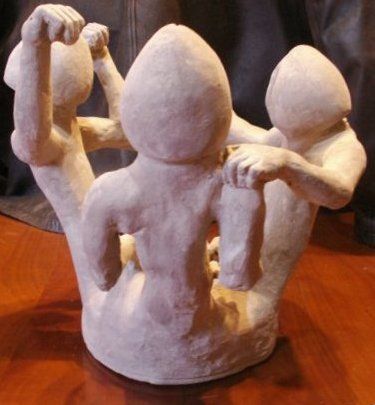 Скульптура под названием "les tuuuut copains" - Hoedic, Подлинное произведение искусства, Газобетон