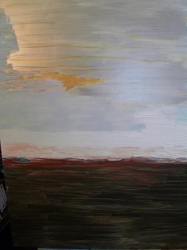 Peinture intitulée "marron ciel" par Catherine Hohenberg, Œuvre d'art originale