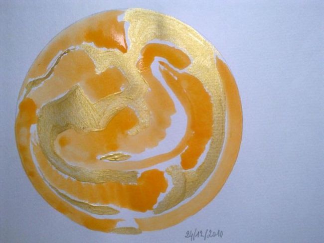 Painting titled "mandarine" by Catherine Hohenberg, Original Artwork