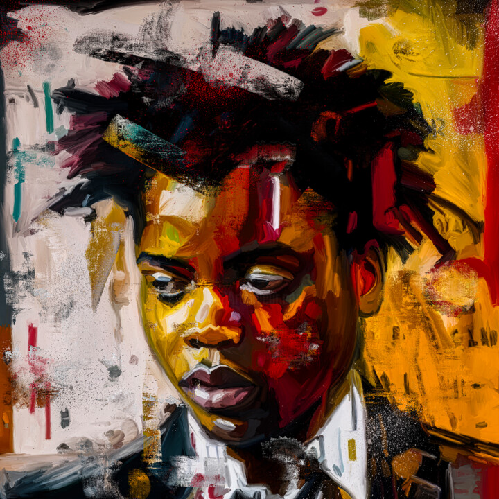 Painting titled "Young Rasta" by Holger Mühlbauer-Gardemin, Original Artwork, Acrylic Mounted on Wood Stretcher frame