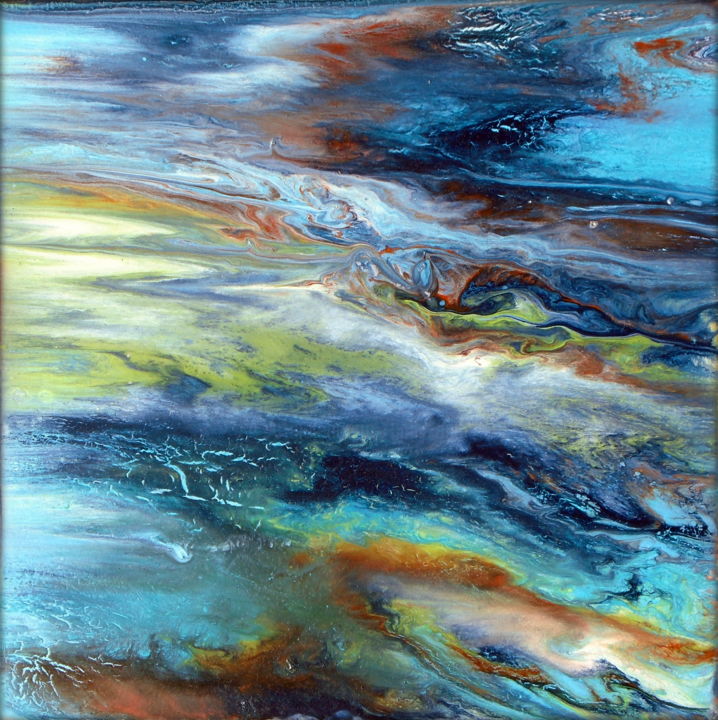 Painting titled "original fluid acry…" by Holly Anderson, Original Artwork, Acrylic