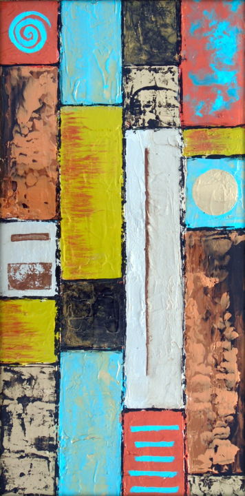 Painting titled "Abstract Color Bloc…" by Holly Anderson, Original Artwork, Acrylic