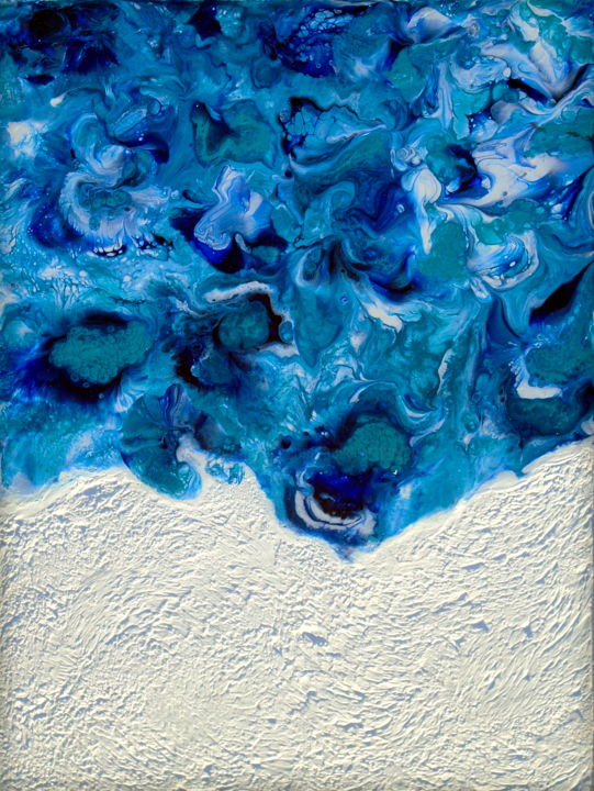 Painting titled "Textured Abstract W…" by Holly Anderson, Original Artwork, Acrylic Mounted on Wood Stretcher frame