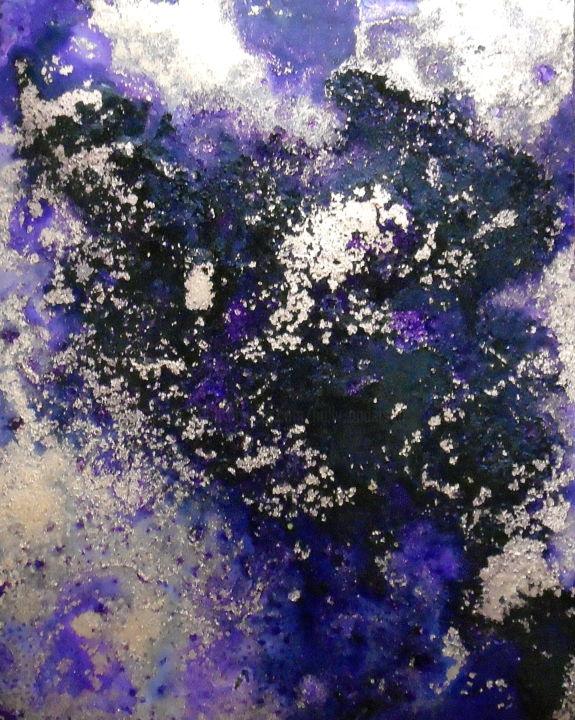 Painting titled "Night Sky Painting,…" by Holly Anderson, Original Artwork, Ink