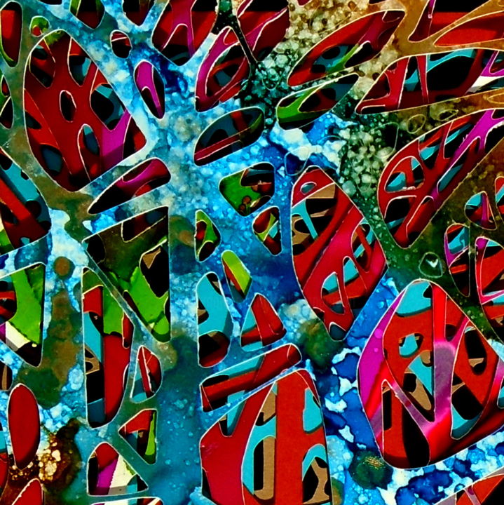 Painting titled "unique 3-d art whim…" by Holly Anderson, Original Art, Ink