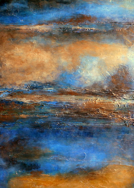 Painting titled "Abstract Landscape…" by Holly Anderson, Original Artwork, Watercolor