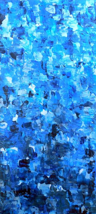 Картина под названием "bleu peinture abstr…" - Holly Anderson, Подлинное произведение искусства, Акрил
