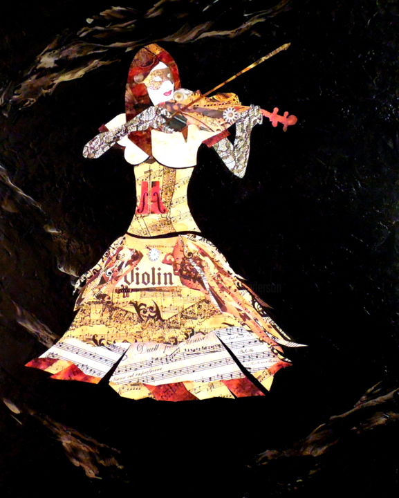 Картина под названием "Girls with violins,…" - Holly Anderson, Подлинное произведение искусства, Акрил