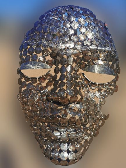 Скульптура под названием "The Mask" - Home Of The Sculptures, Подлинное произведение искусства, Нержавеющая сталь