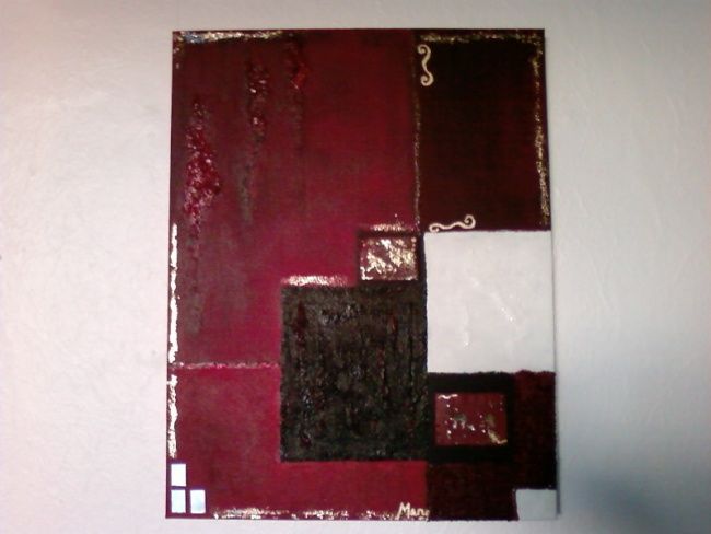 Painting titled "Rouge et or" by Mary, Original Artwork