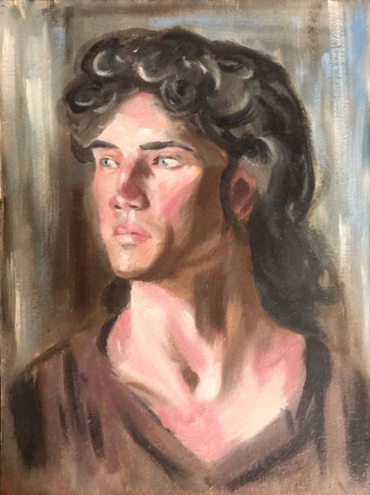 Painting titled "portrait of man" by Krililac, Original Artwork, Oil