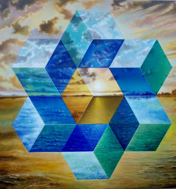 Painting titled "Multiplex.jpg" by Homero Aguilar, Original Artwork, Oil